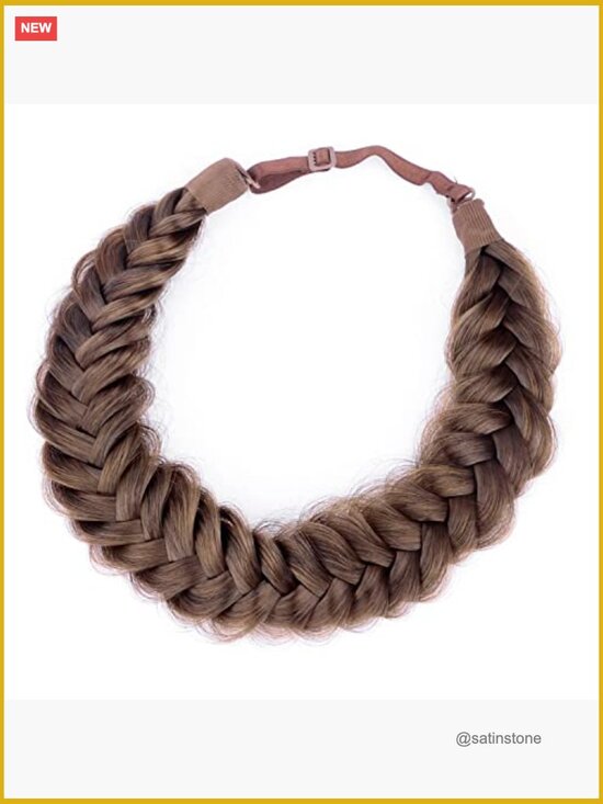 Messy Wide 2 Strands Fishtail Synthetic Hair Braided Headband Hairpiece main image 4